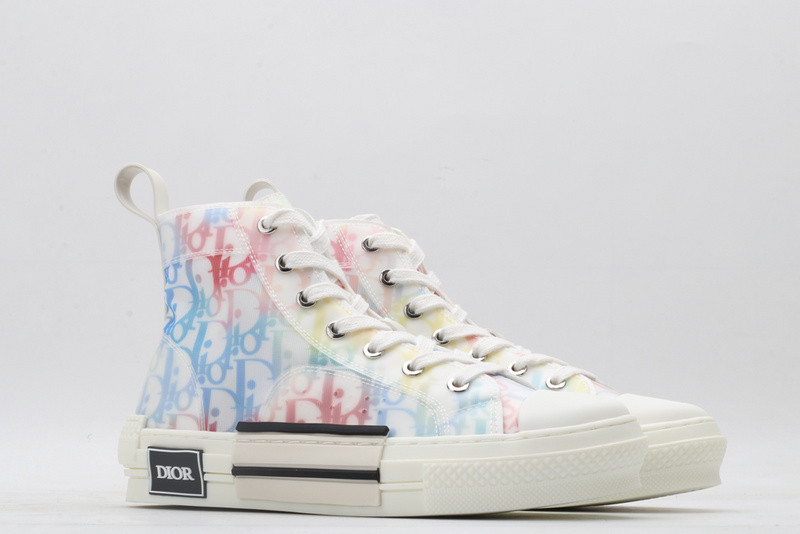 dio* b23 oblique high-top white sneaker