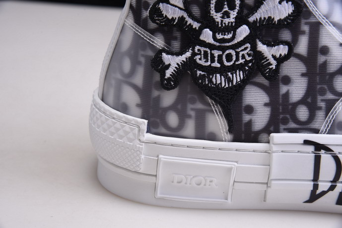 dio* b23 oblique high-top white sneaker
